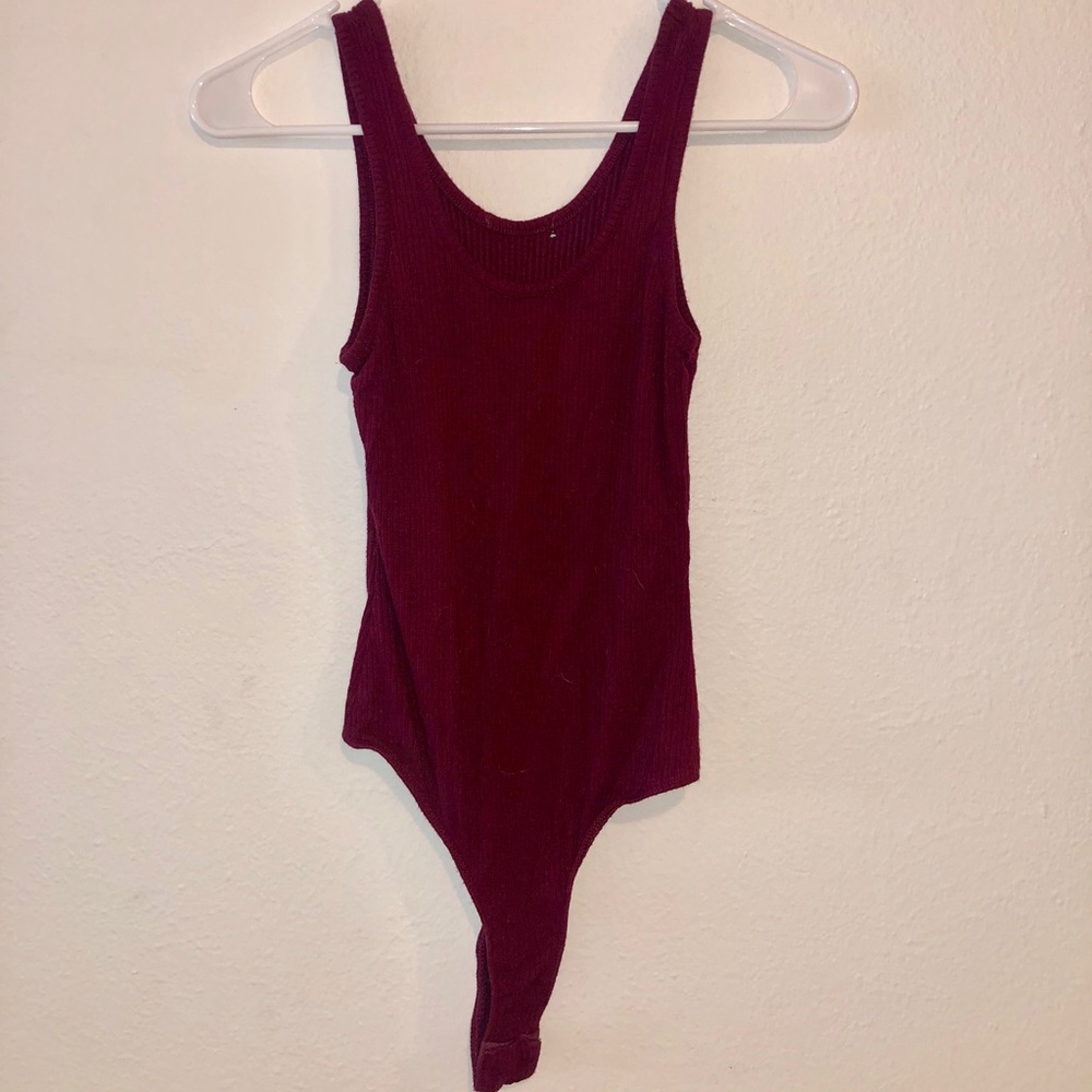 Maroon one piece bodysuit